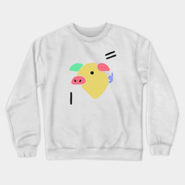 Kawaii shapes ft. Pig Crewneck Sweatshirt by Rainbow Sauce